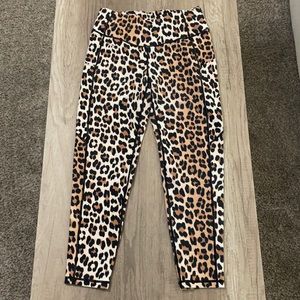 High waisted leopard print yoga pants